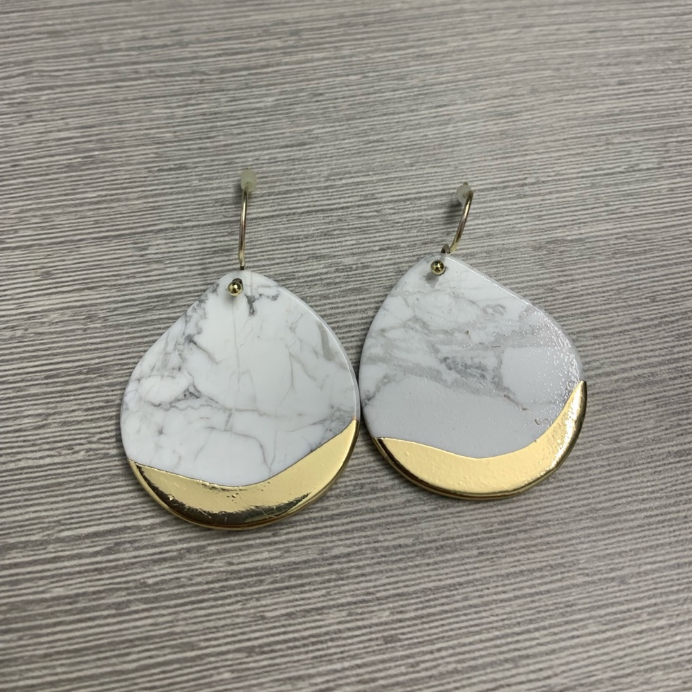 Marble/Gold Earrings